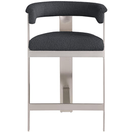 Meridian Romeo Black Boucle Fabric Counter Stool