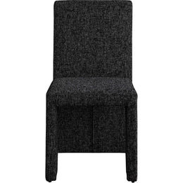 Meridian Benson Black Linen Textured Fabric Dining Chair