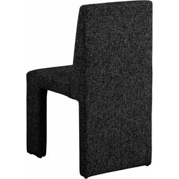 Meridian Benson Black Linen Textured Fabric Dining Chair