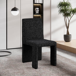 Meridian Benson Black Linen Textured Fabric Dining Chair