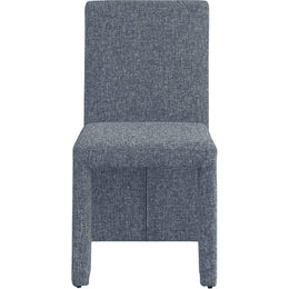 Meridian Benson Blue Linen Textured Fabric Dining Chair