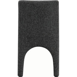 Meridian Gramercy Black Linen Textured Fabric Dining Chair