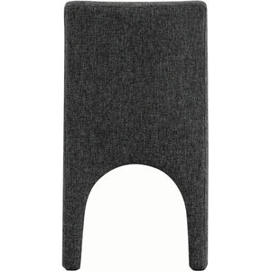 Meridian Gramercy Black Linen Textured Fabric Dining Chair