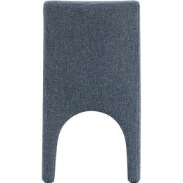 Meridian Gramercy Blue Linen Textured Fabric Dining Chair