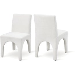 Meridian Gramercy Cream Linen Textured Fabric Dining Chair