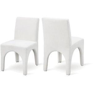Meridian Gramercy Cream Linen Textured Fabric Dining Chair