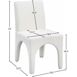 Meridian Gramercy Cream Linen Textured Fabric Dining Chair