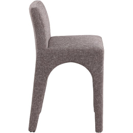 Meridian Gramercy Brown Linen Textured Fabric Stool