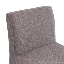 Meridian Gramercy Brown Linen Textured Fabric Stool