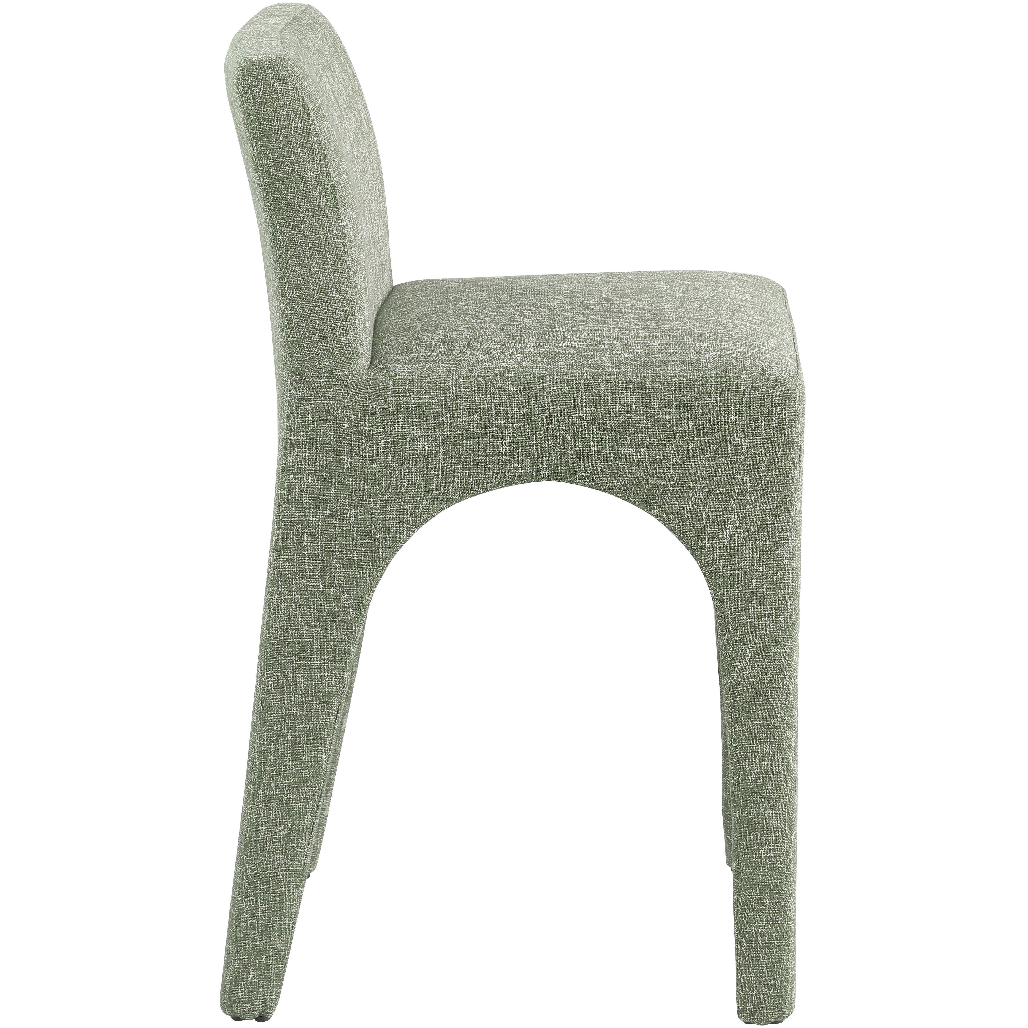 Meridian Gramercy Green Linen Textured Fabric Stool