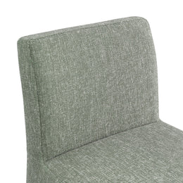 Meridian Gramercy Green Linen Textured Fabric Stool