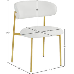 Meridian Lupita White Vegan Leather Dining Chair