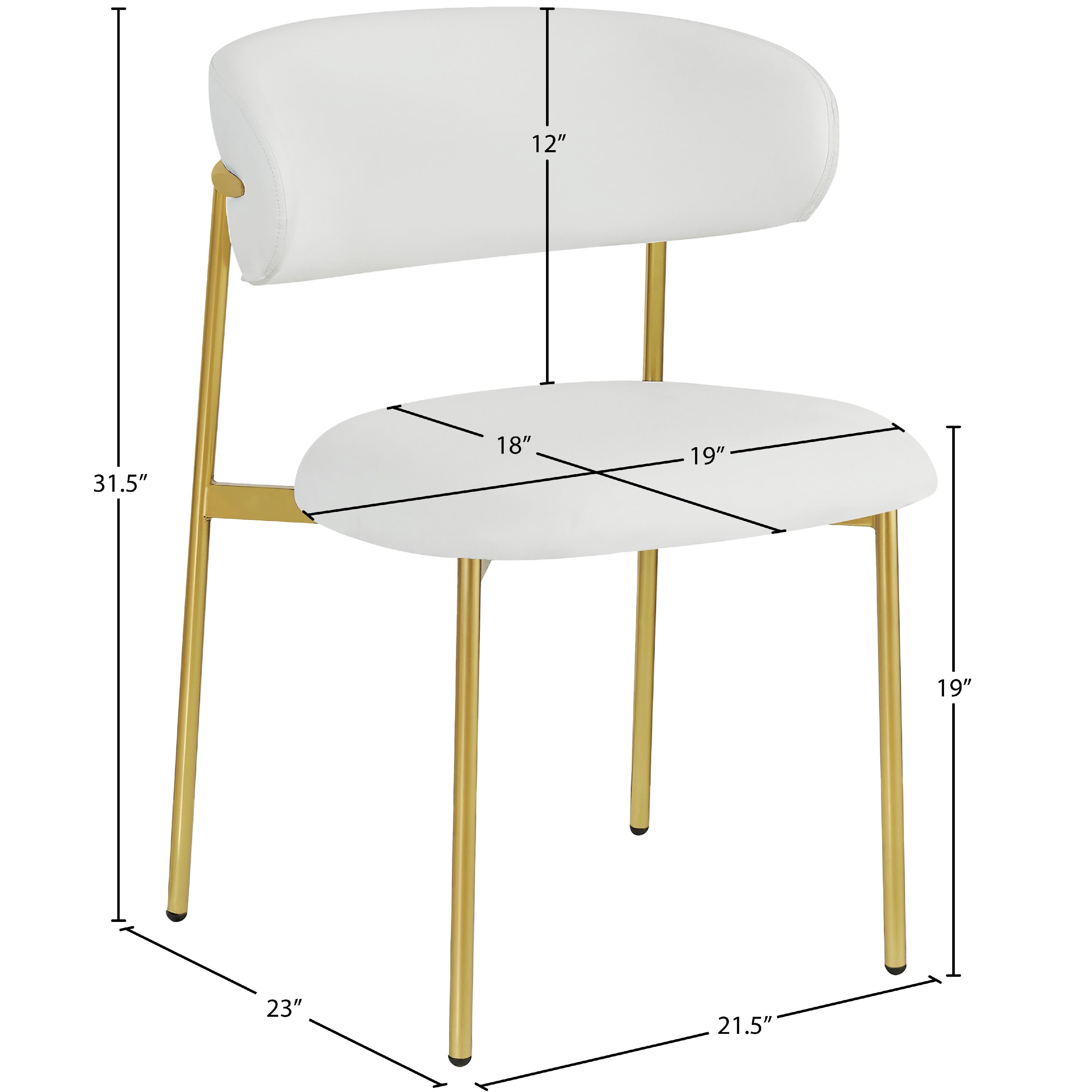 Meridian Lupita White Vegan Leather Dining Chair