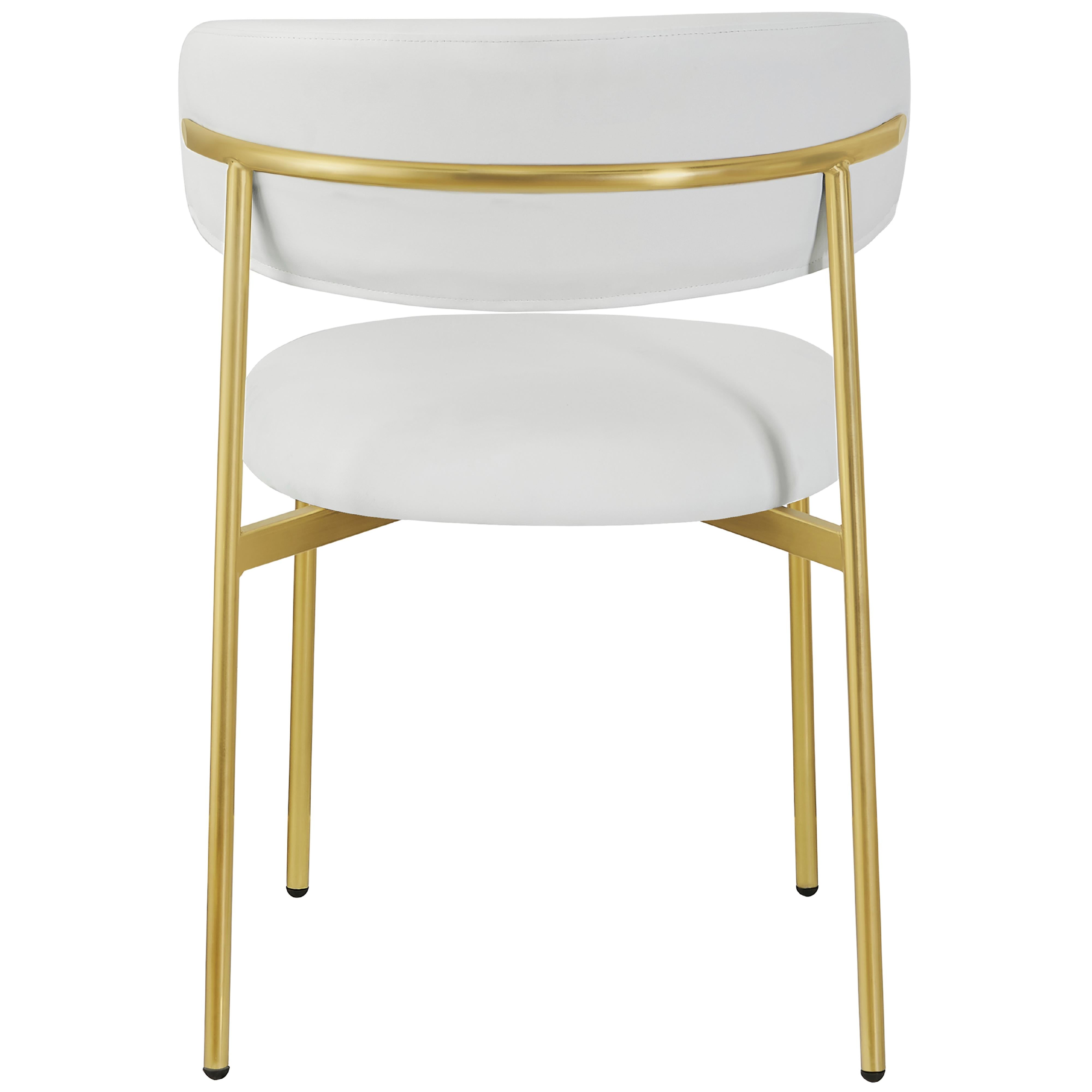 Meridian Lupita White Vegan Leather Dining Chair