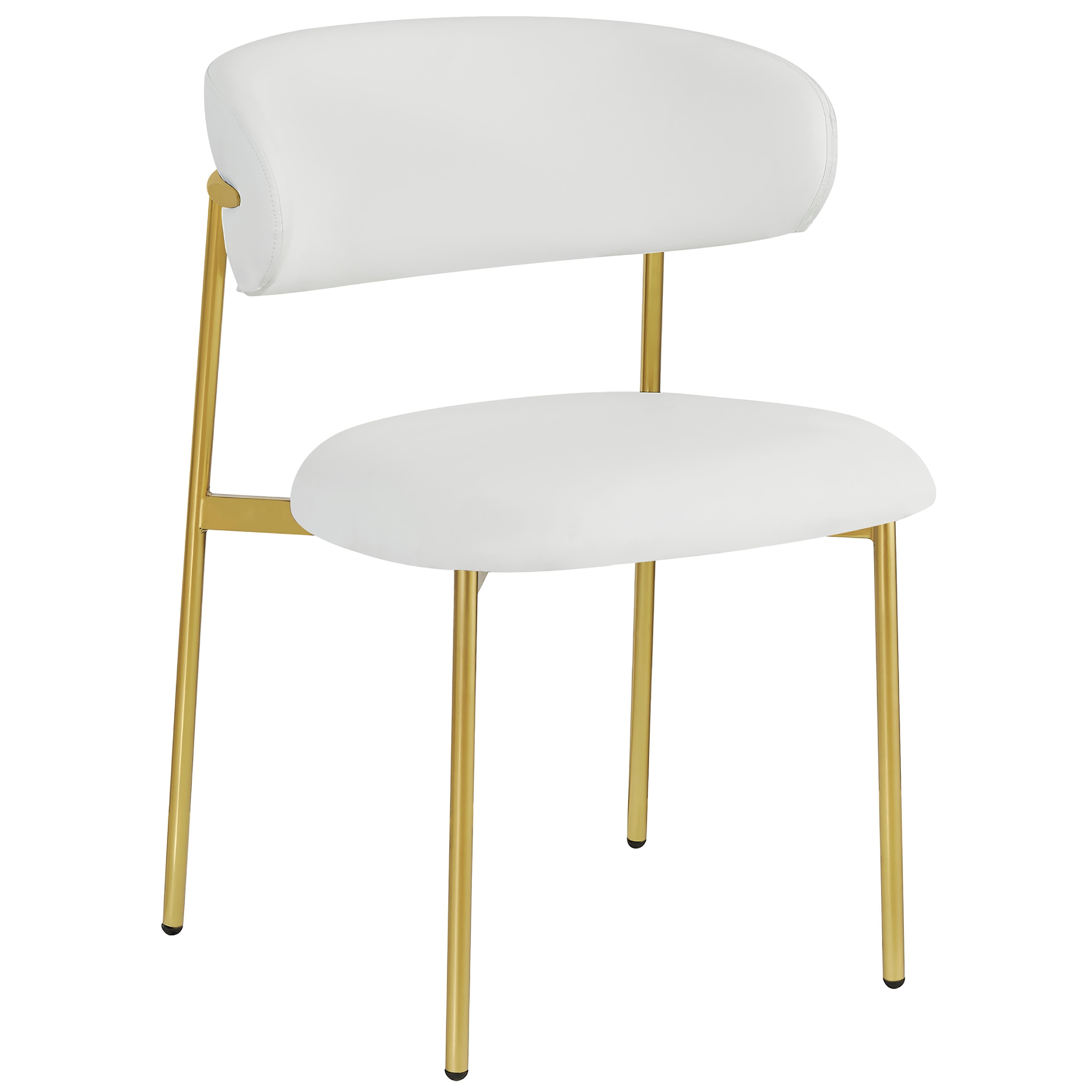 Meridian Lupita White Vegan Leather Dining Chair