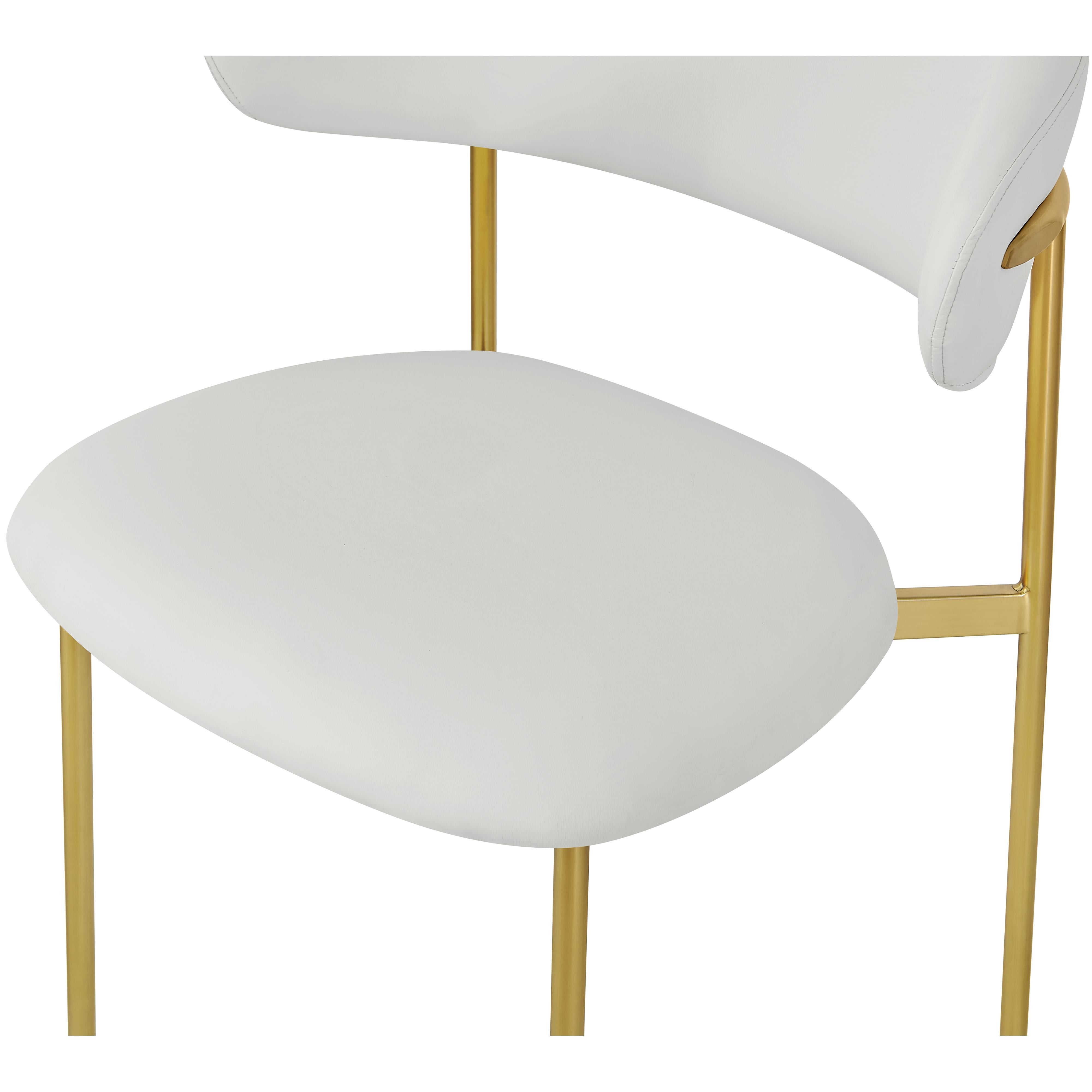 Meridian Lupita White Vegan Leather Dining Chair