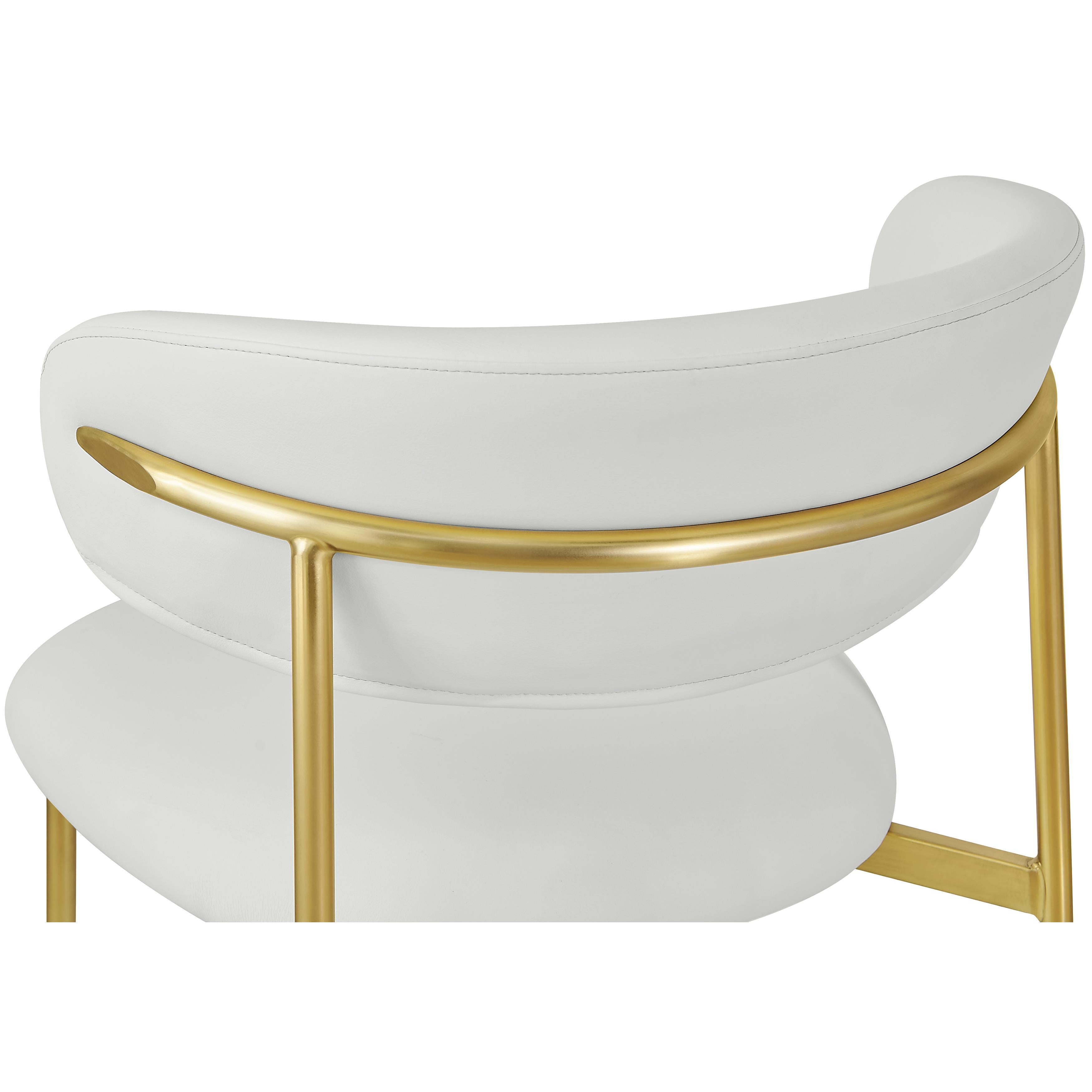Meridian Lupita White Vegan Leather Dining Chair