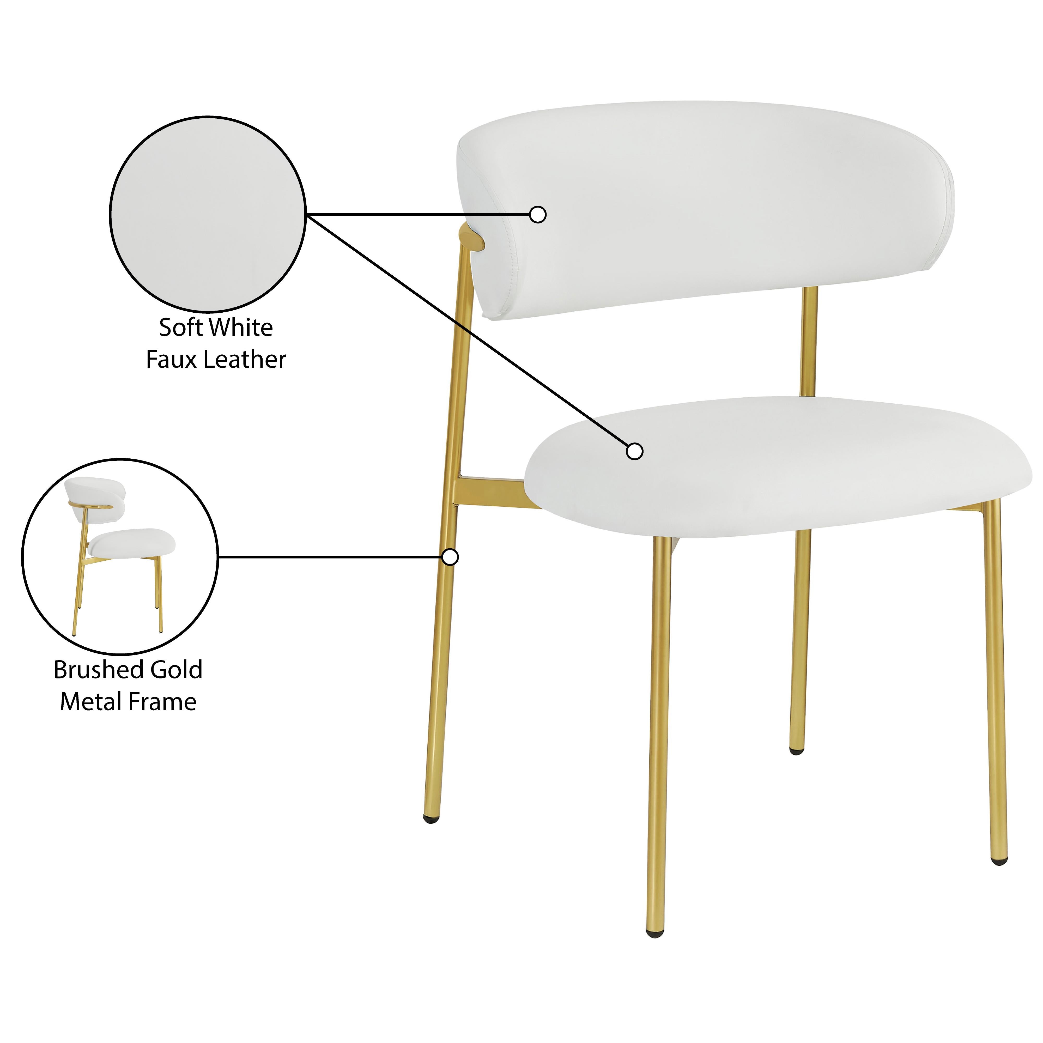 Meridian Lupita White Vegan Leather Dining Chair