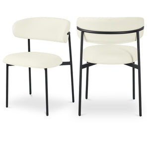 Meridian Lupita Cream Vegan Leather Dining Chair