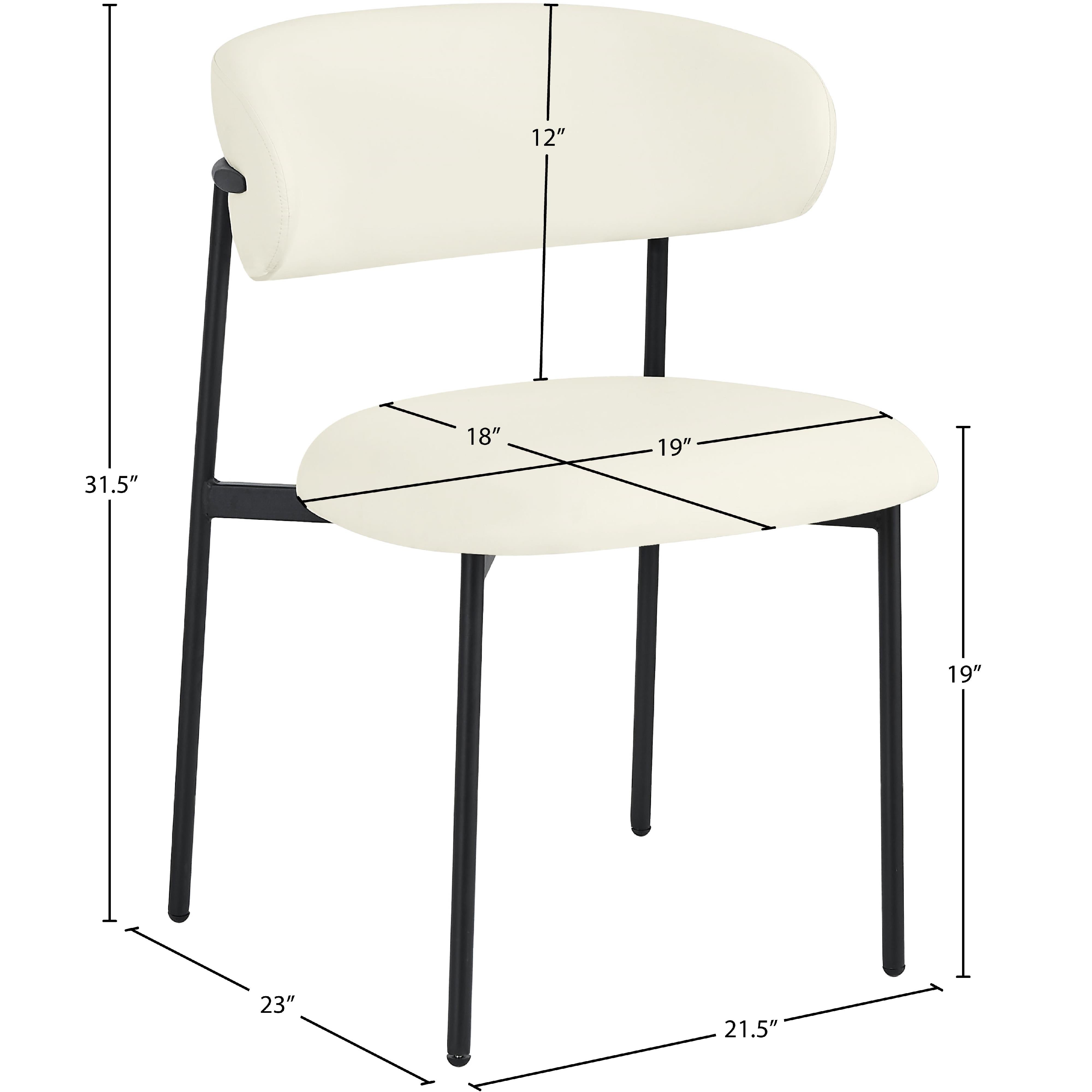 Meridian Lupita Cream Vegan Leather Dining Chair
