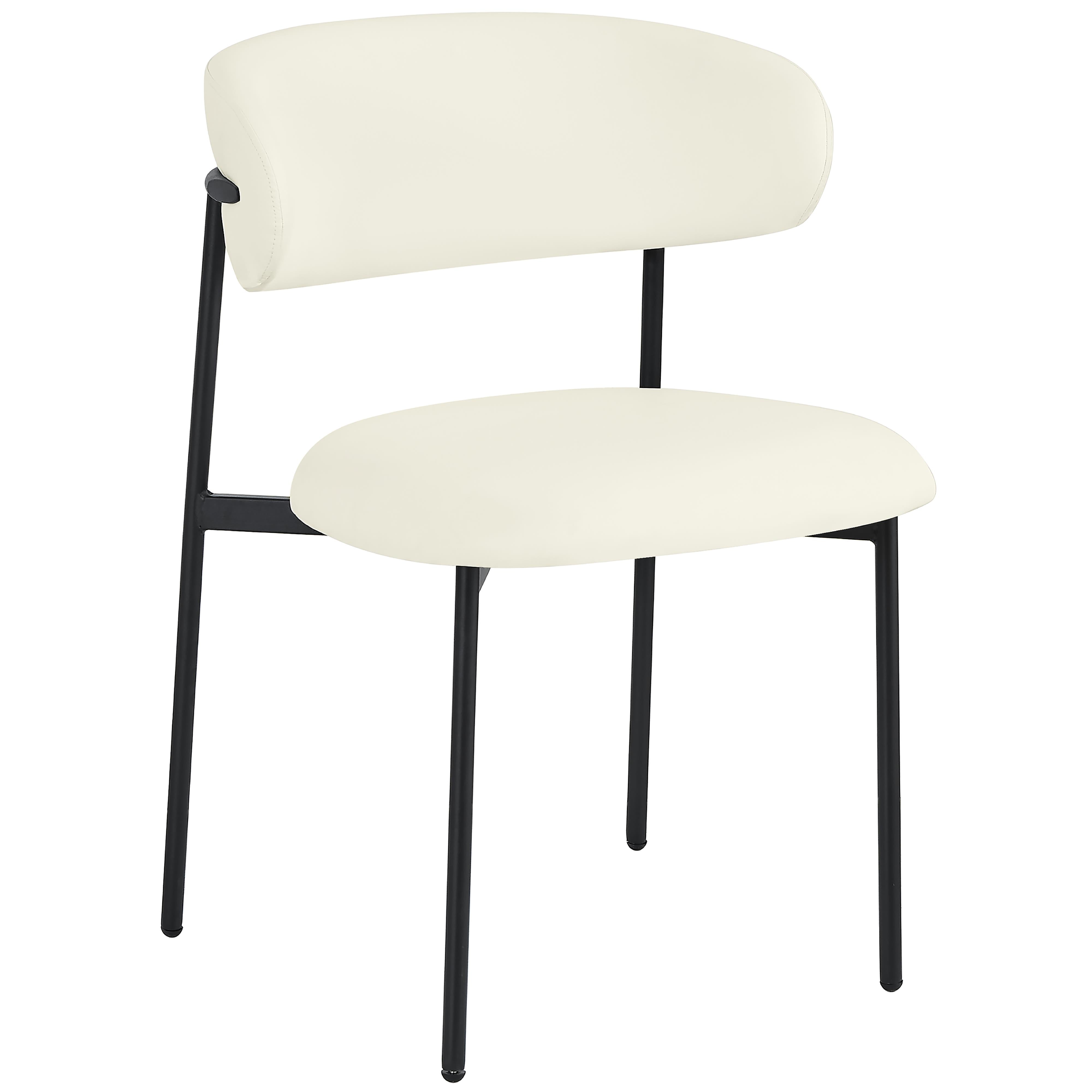 Meridian Lupita Cream Vegan Leather Dining Chair