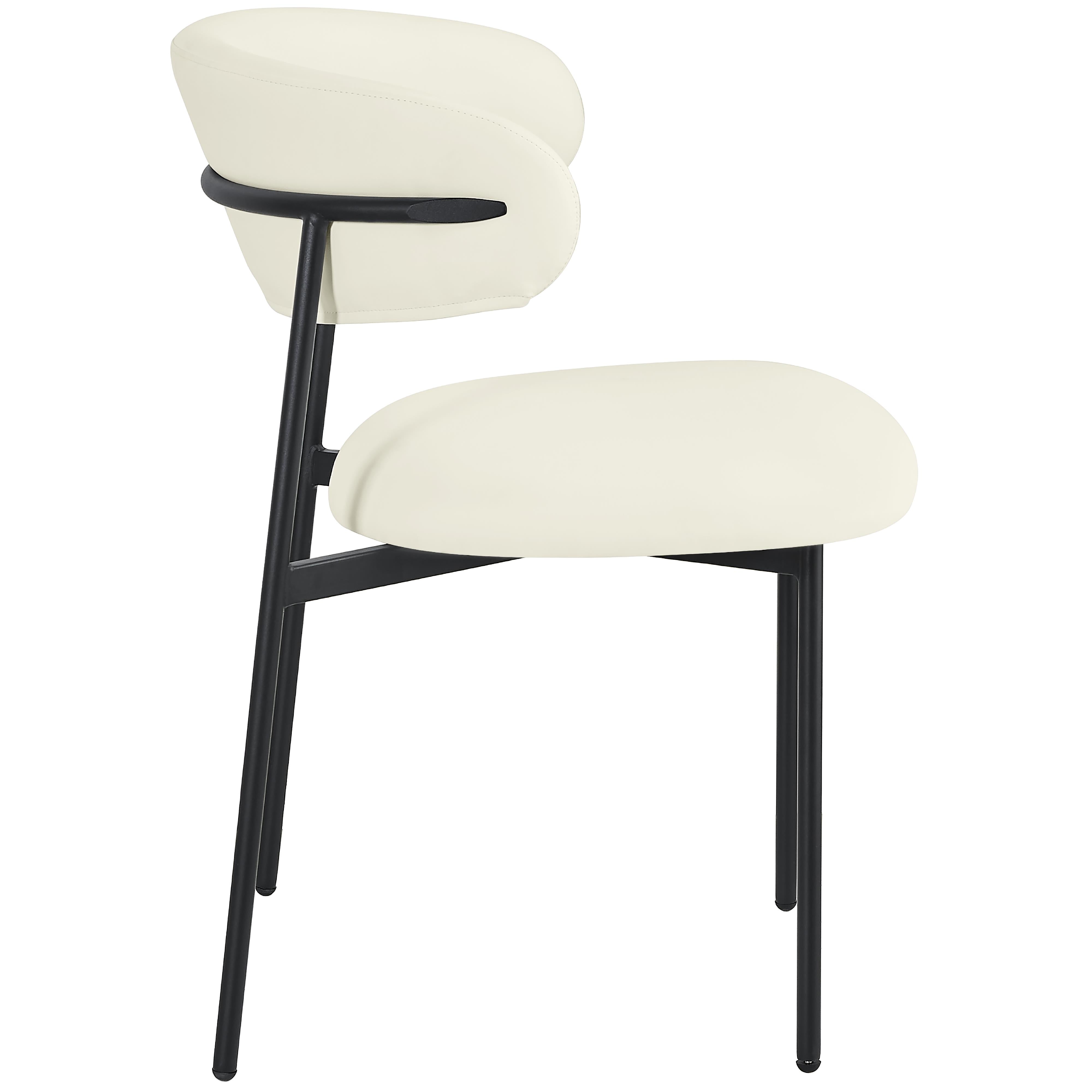 Meridian Lupita Cream Vegan Leather Dining Chair
