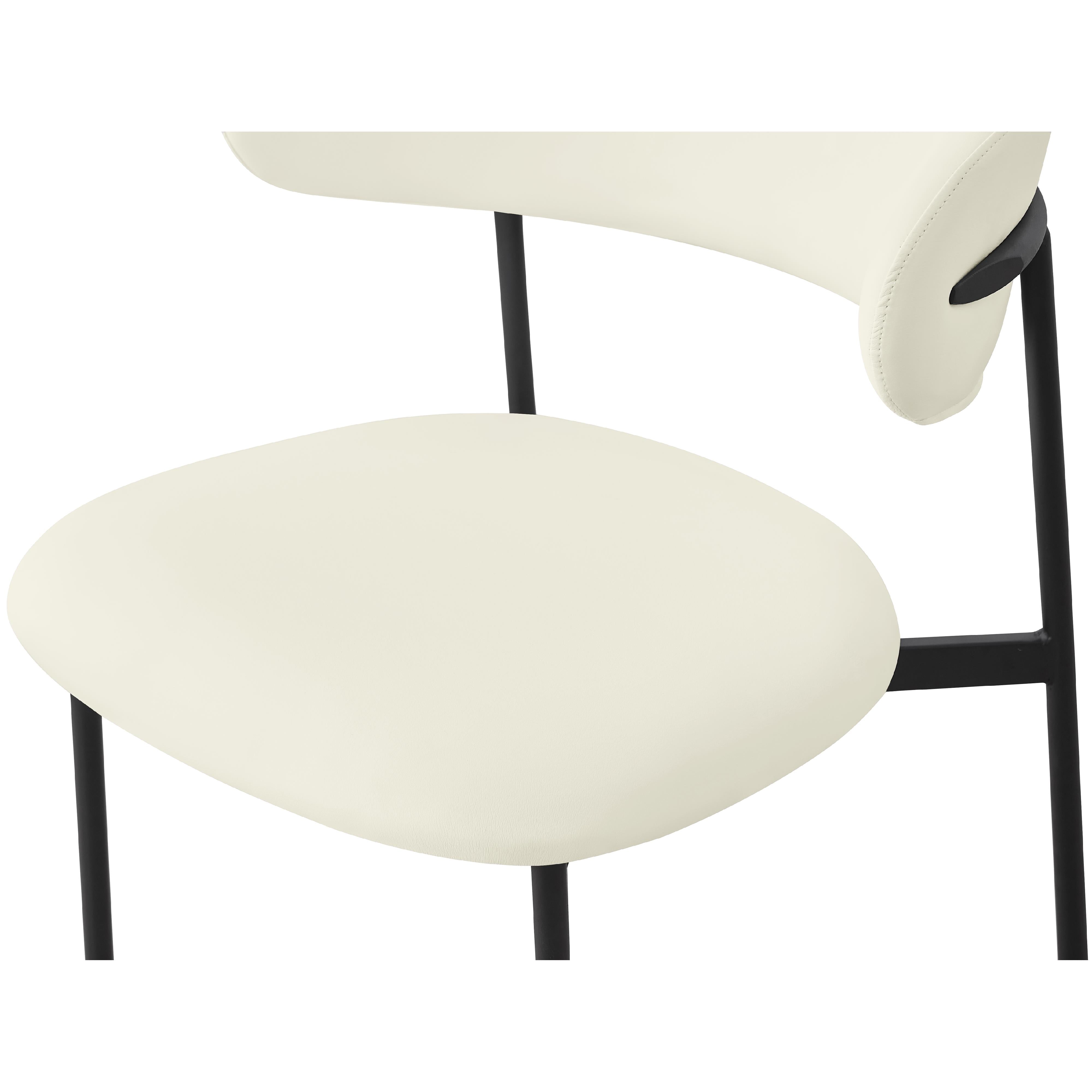 Meridian Lupita Cream Vegan Leather Dining Chair