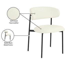 Meridian Lupita Cream Vegan Leather Dining Chair