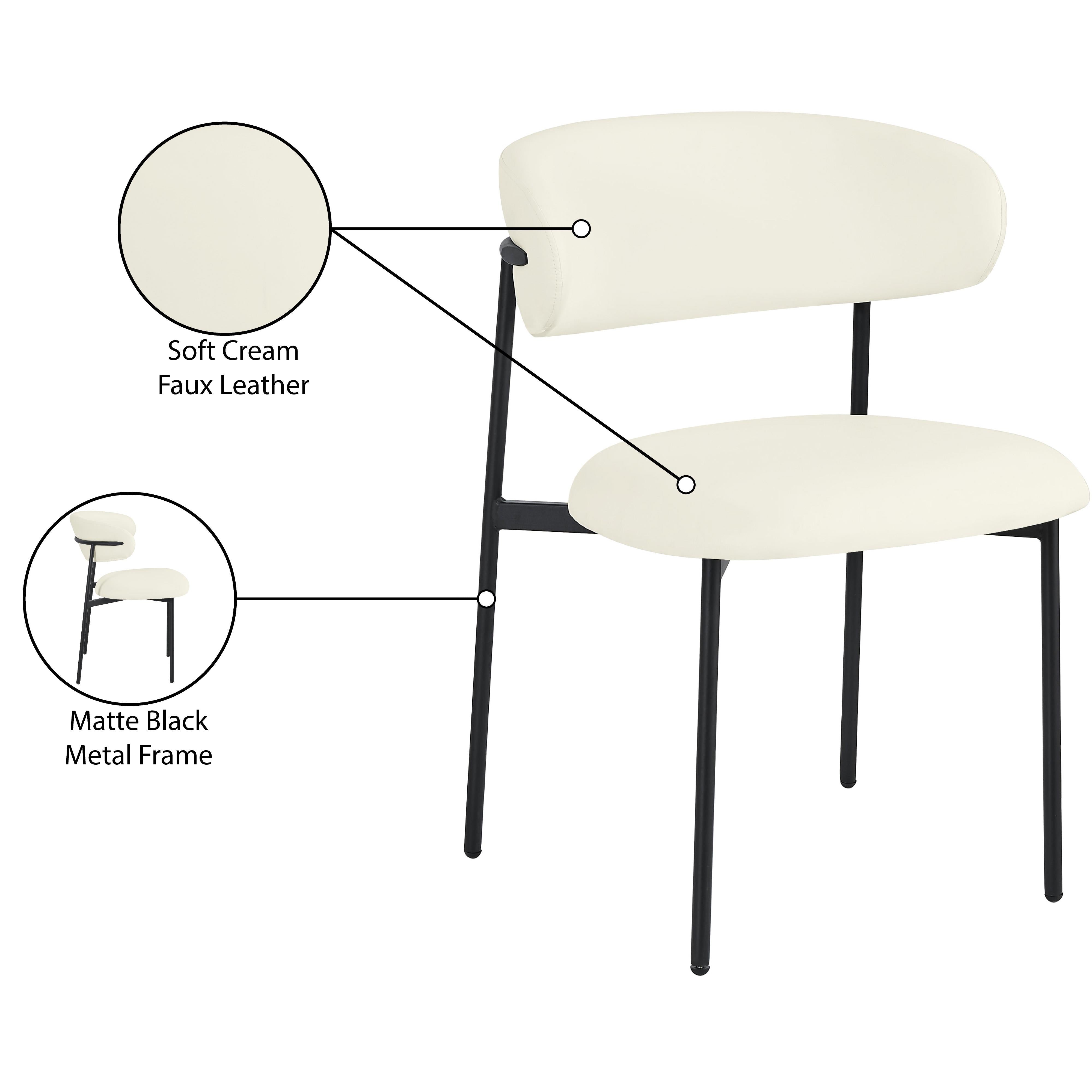 Meridian Lupita Cream Vegan Leather Dining Chair