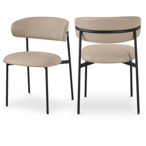 Meridian Lupita Taupe Vegan Leather Dining Chair