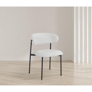 Meridian Lupita White Vegan Leather Dining Chair
