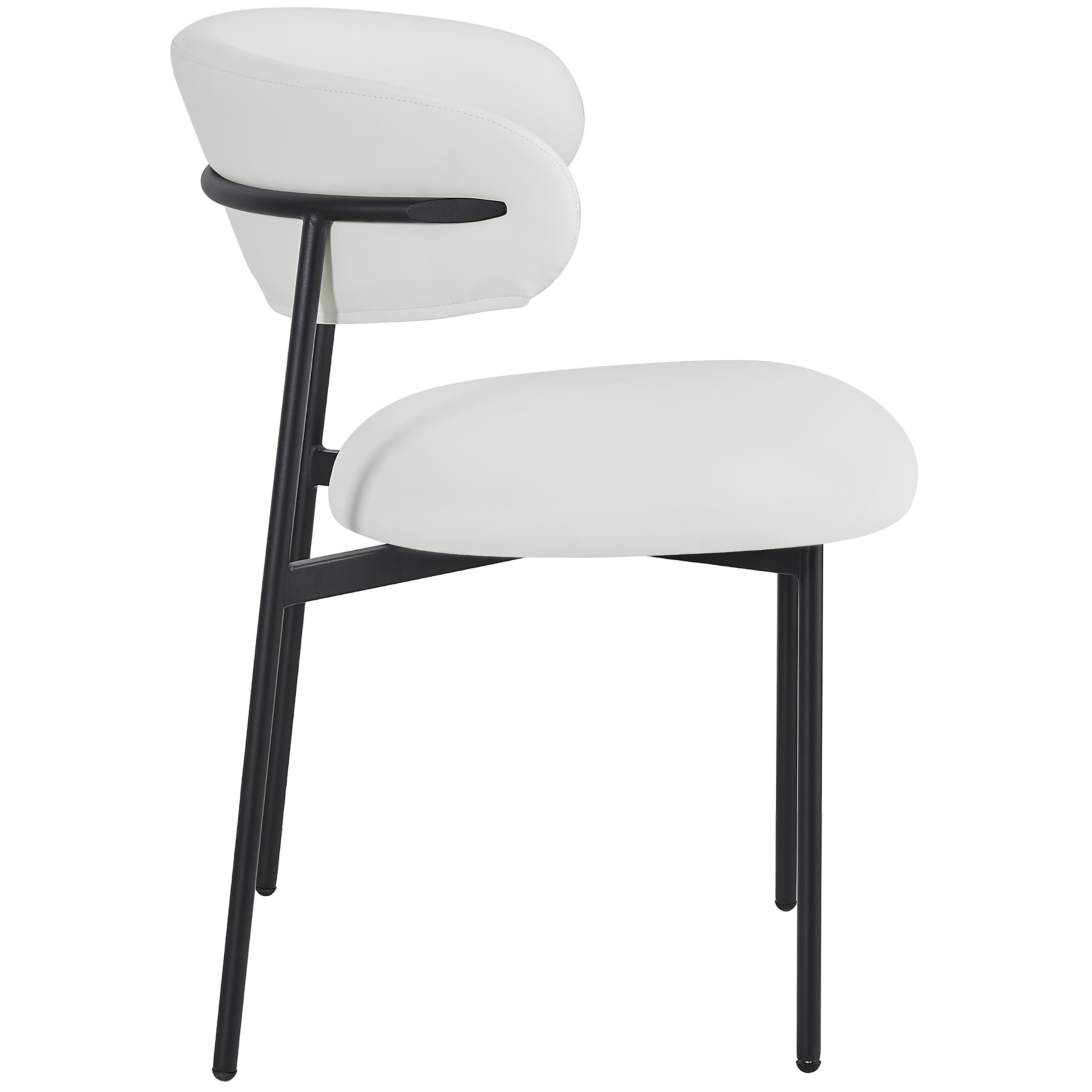 Meridian Lupita White Vegan Leather Dining Chair