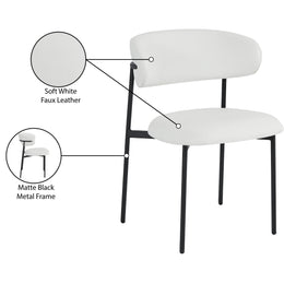 Meridian Lupita White Vegan Leather Dining Chair