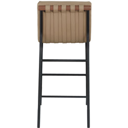 Meridian Burke Tan Vegan Leather Bar Stool