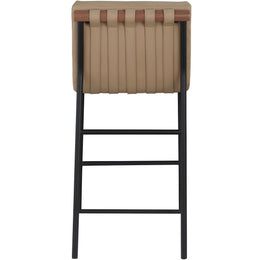 Meridian Burke Tan Vegan Leather Counter Stool
