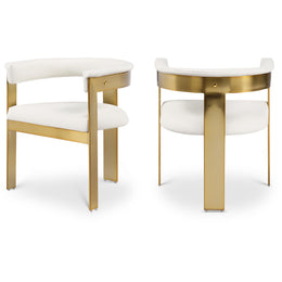 Meridian Romeo Cream Vegan Leather Dining Chair