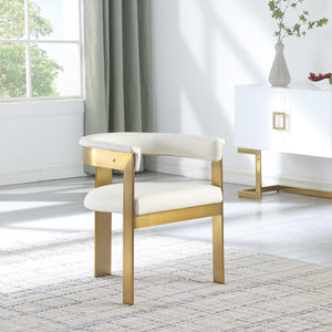 Meridian Romeo Cream Vegan Leather Dining Chair