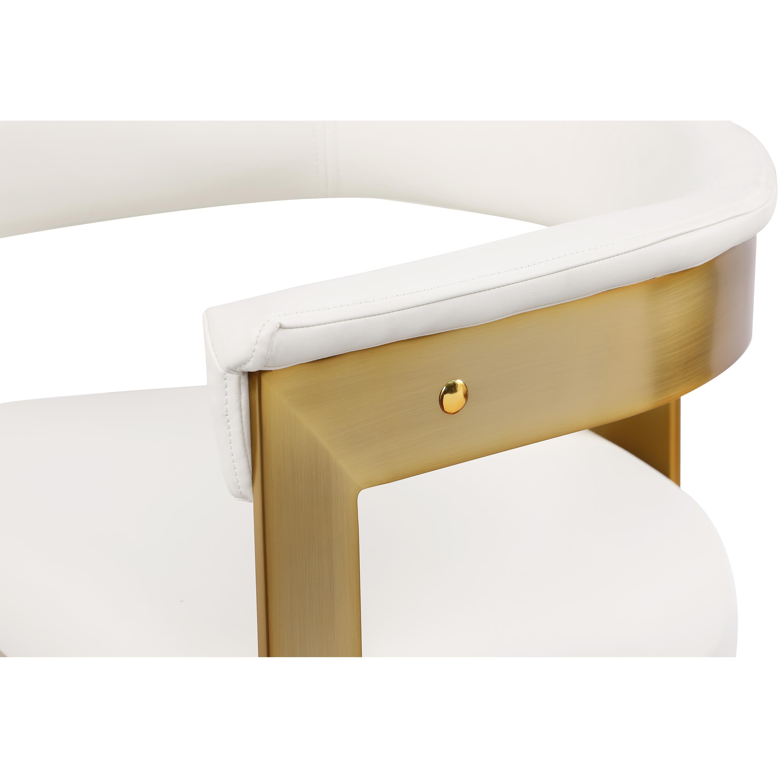Meridian Romeo Cream Vegan Leather Dining Chair