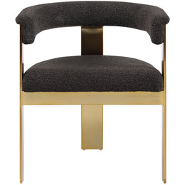Meridian Romeo Brown Boucle Fabric Dining Chair