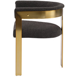 Meridian Romeo Brown Boucle Fabric Dining Chair