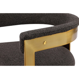 Meridian Romeo Brown Boucle Fabric Dining Chair