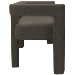 Meridian Athena Brown Boucle Fabric Bench