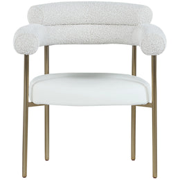 Meridian Blake Cream Vegan Leather / Boucle Fabric Dining Chair