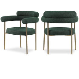 Meridian Blake Green Boucle Fabric Dining Chair