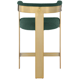 Meridian Romeo Green Boucle Fabric Counter Stool