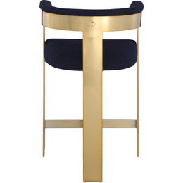 Meridian Romeo Navy Boucle Fabric Counter Stool