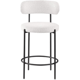 Meridian Beacon Cream Boucle Fabric Stool