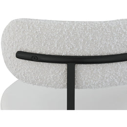Meridian Beacon Cream Vegan Leather and Boucle Fabric Dining Chair