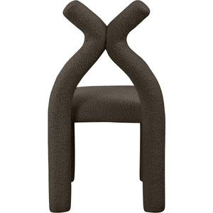 Meridian Xena Brown Boucle Fabric Accent/Dining Chair