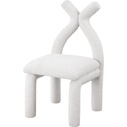 Meridian Xena Cream Boucle Fabric Accent/Dining Chair